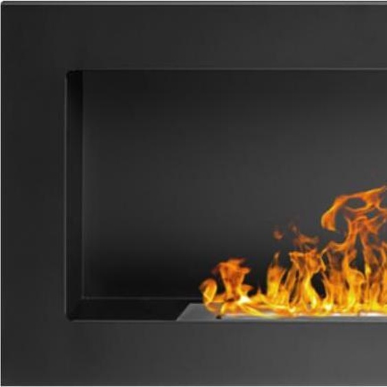 Cheminée à bioéthanol Lucca Black, murale ou encastrable, L 90xP 12xH 40