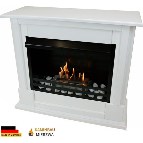 Cheminée à léthanol et au gel modèle Emily Deluxe Blanc incl.1 L brûleur en acier inoxydable