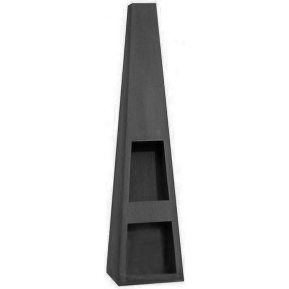 Cheminée de jardin en acier noir TEXAS 118x40x40 cm avec range bûches