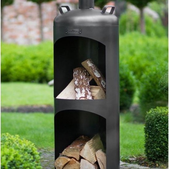 Cheminée dextérieur cylindrique en acier FARO 40x40x132 cm