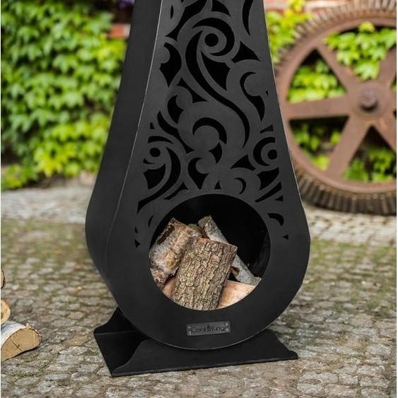 Cheminée dextérieur en acier HAWANA 50x33x108 cm