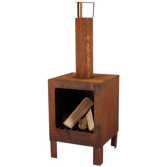 Cheminée dextérieur - Rouillé - L 38,1 x P 38 x H 104,5 cm