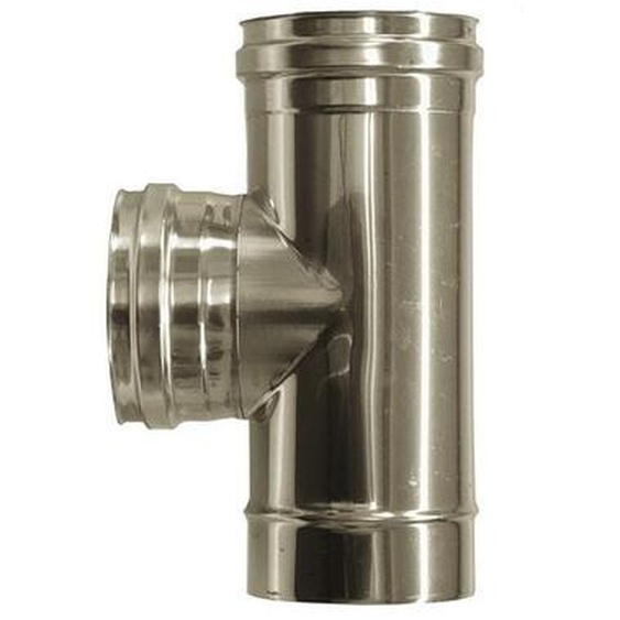 Cheminee double paroi isole raccord t 90 inox dn 150/200