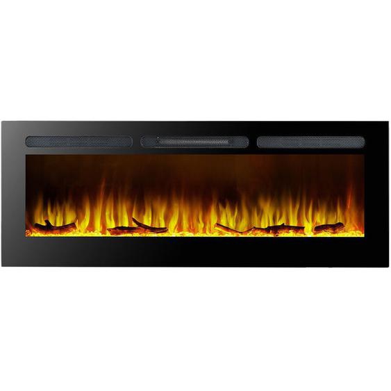 Cheminée Électrique Murale Encastrable 2000W Kekai Arkansas 152.4x14x48 cm Effet Flamme 3D à 5 Niveaux et Télécommande