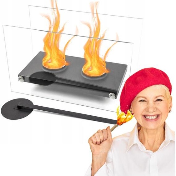 Cheminéeindépendante Fiamma Ardente pour la maison, le jardin, la terrasse, verre écologique