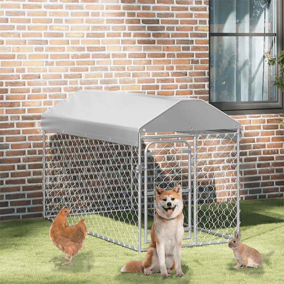 Chenil dextérieur avec toit pour chiens 200x100x125 cm