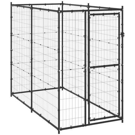 Chenil dextérieur pour chiens Acier 110x220x180 cm