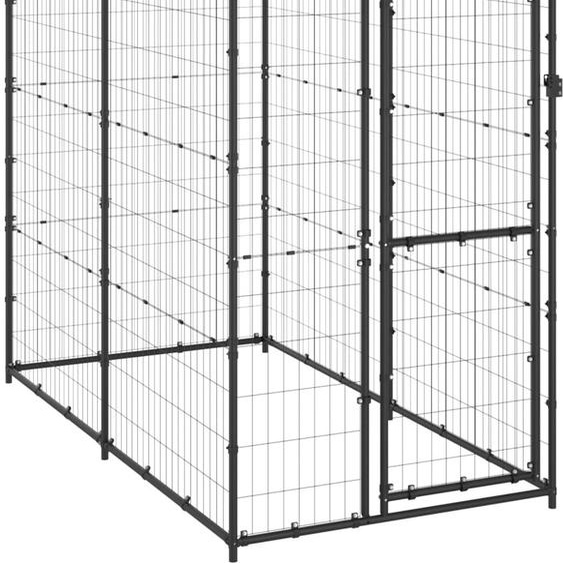 Chenil dextérieur pour chiens Acier avec toit 110x220x180 cm