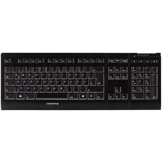 CHERRY Ensemble sans fil 2,4 GHz, rechargeable, transmission cryptée AES, Sans fil, RF sans fil, Clavier mécanique, AZERTY, Noir, Souris incluse JD-04
