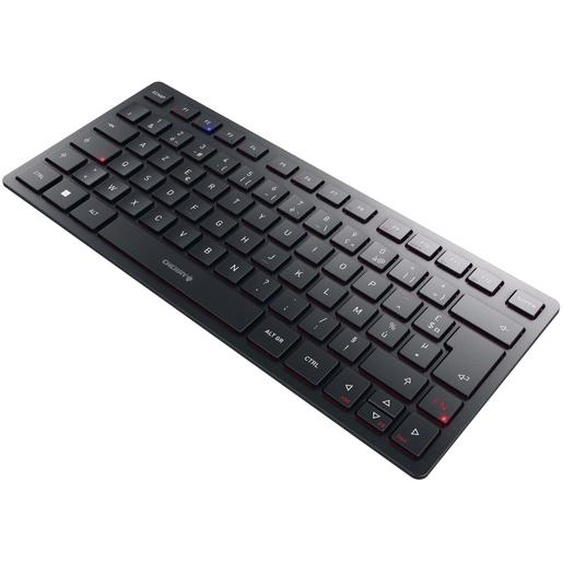 CHERRY KW 9200 MINI, 75%, Avec fil &sans fil, USB + RF Wireless + Bluetooth, Commutateur de touche « ciseaux », AZERTY, Noir JK-9250FR-2