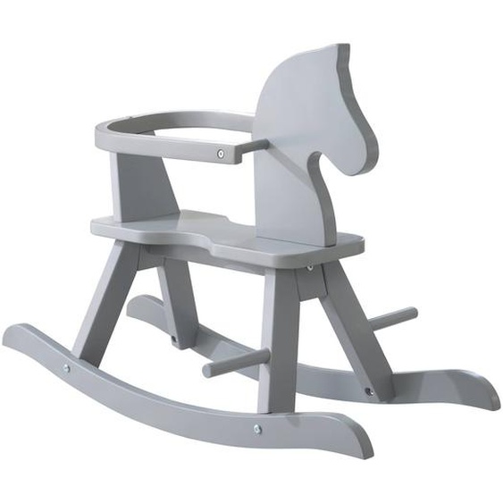 Cheval À Bascule En Bois Avec Anneau De Protection Gris