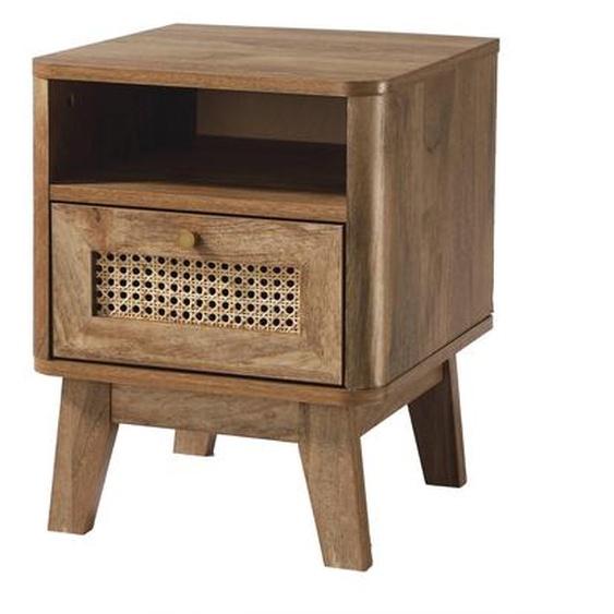 Chevet 1 Tiroir, En Bois Et Cannage Rotin -