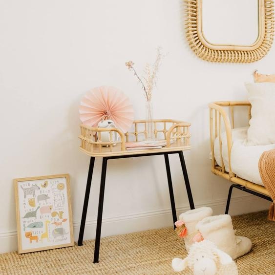 Chevet En Rotin Naturel Et Métal - Java Rotin Blanchi