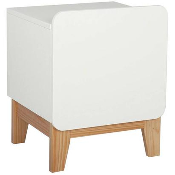 Chevet Enfant Bois Massif Yuki Blanc Et Bois