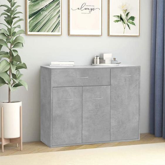 CHIC Meuble de séjour Contemporain Buffet Gris béton 88x30x70cm Aggloméré FR84963