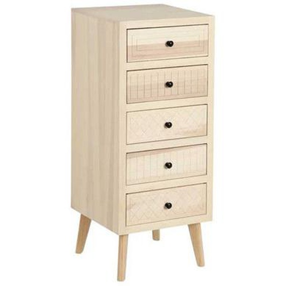 Chiffonnier 5 tiroirs Bois clair - ARENA - L 42 x l 40 x H 100
