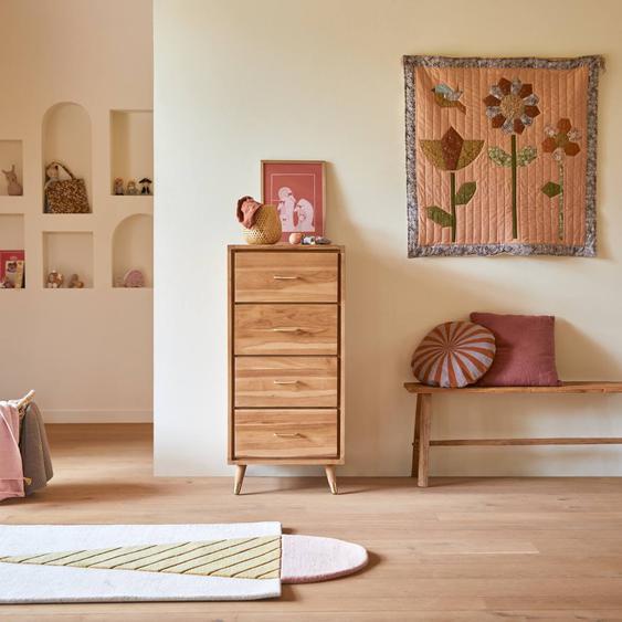Chiffonnier Enfant En Bois De Teck 4 Tiroirs Kort Naturel