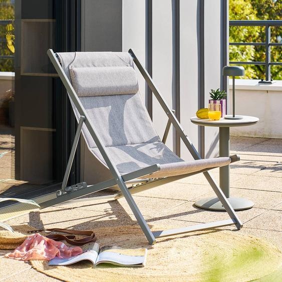 Chilienne de jardin pliable LUNIVIA Vert laurier 5 positions - Aluminium traité époxy, Texaline Hespéride
