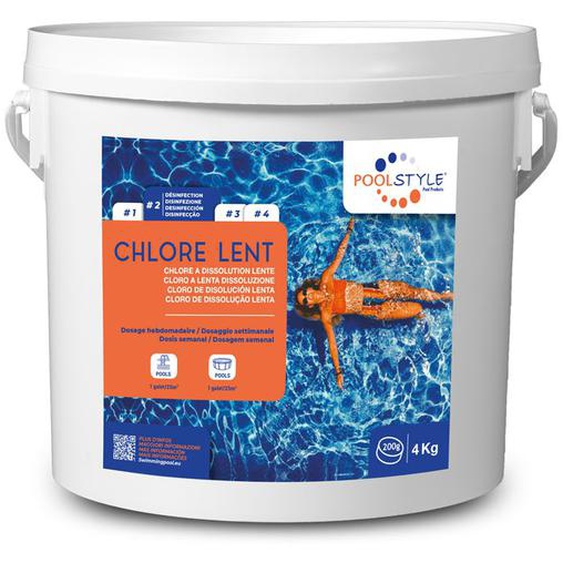 Chlore lent en galet 4kg - POOLSTYLE - PSL-500-0002