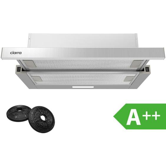 Ciarra - Hotte Tiroir 60cm 370 m3/h a++ Téléscopique Recyclage Evacuation Inox CD6906DS