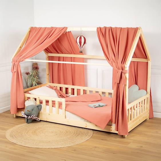 Ciel De Lit Cabane En Gaze De Coton Duo 420 Cm Terracotta