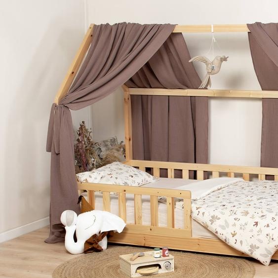 Ciel De Lit Cabane En Gaze De Coton Solo 330 Cm Marron