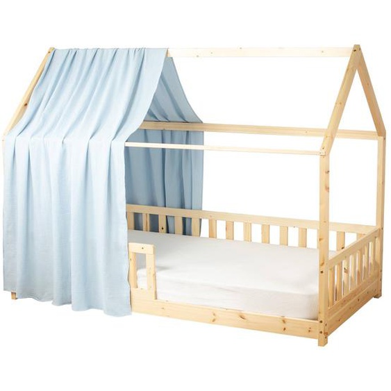 Ciel De Lit Cabane En Gaze De Coton Solo 390 Cm Bleu