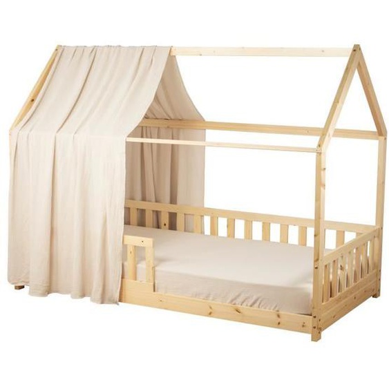 Ciel de Lit Cabane en gaze de coton SOLO Beige 130x390 cm