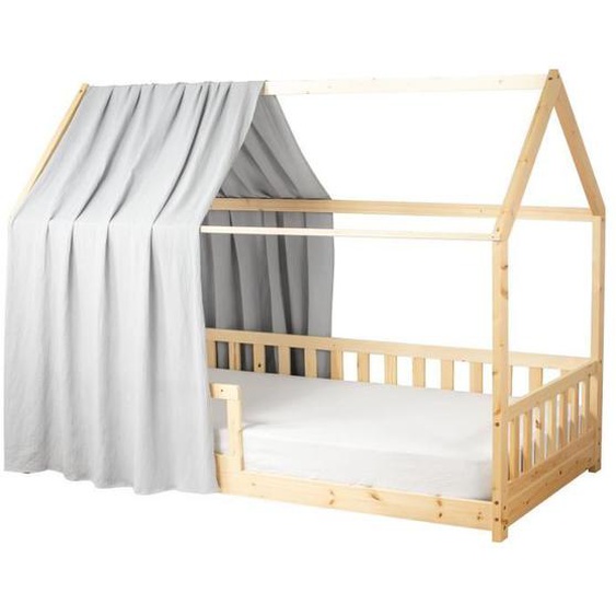 Ciel de Lit Cabane en gaze de coton SOLO Gris 130x390 cm