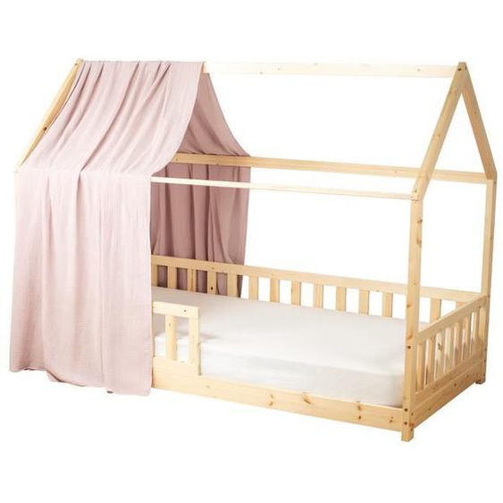 Ciel de Lit Cabane en gaze de coton SOLO Rose 130x330 cm