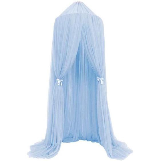 Ciel de lit pour bebe fille garçon Maison de jeux,  filet pour rideaux en forme de dôme Moustiquaire ciel （Bleu Clair）