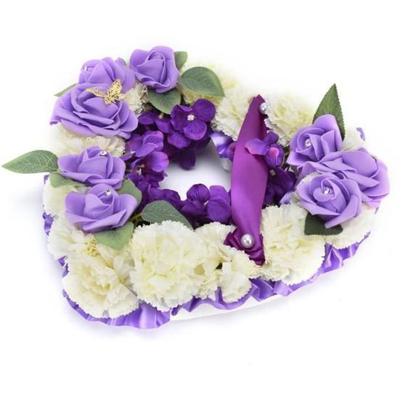 Cikonielf fleurs de simulation Couronnes artificielles en forme de coeur Couronnes de mariage Décoration de fausses fleurs pour la