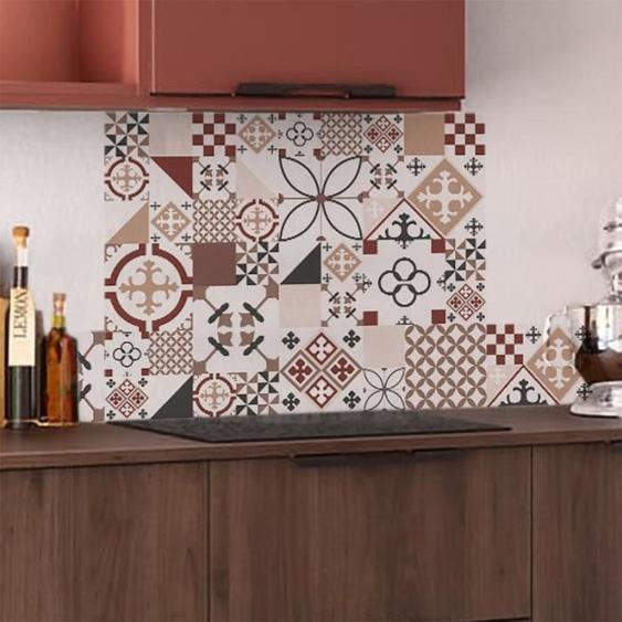 Crédence de cuisine - TESA - Ciment Style Toundra - Aluminium - 100x20 cm - Lot de 2