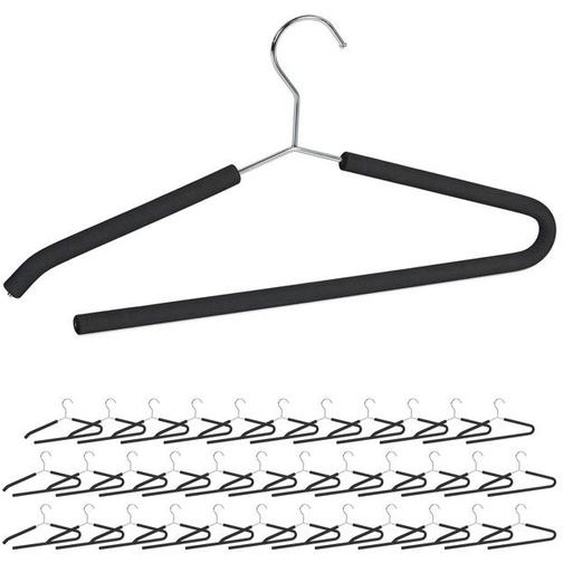 Cintre à pantalons, lot de 36, traverse pantalon mousse, costume, cintre ouvert antidérapant, noir