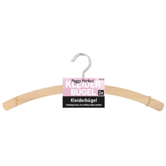 Cintre en bois sans barre, naturel, pack de 2
