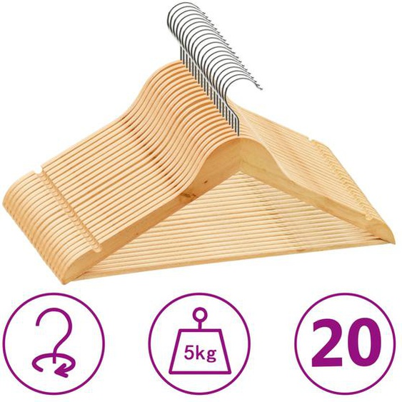 Cintres antidérapants 20 pcs Bois dur