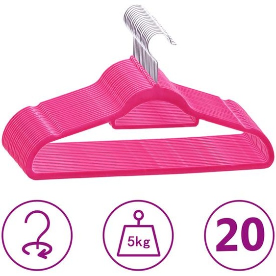 Cintres antidérapants 20 pcs Rose Velours