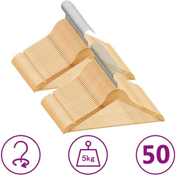 Cintres antidérapants 50 pcs Bois dur