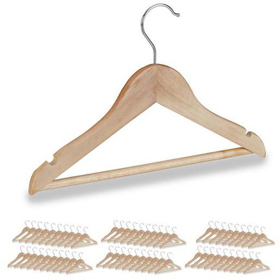 Cintres enfants en bois 60 cintre en bois vêtements bébé enfant traverse crochet 360 rotatif, nature