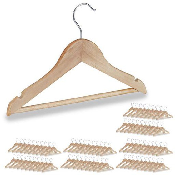 Cintres enfants en bois 80 cintre en bois vêtements bébé enfant traverse crochet 360 rotatif, nature