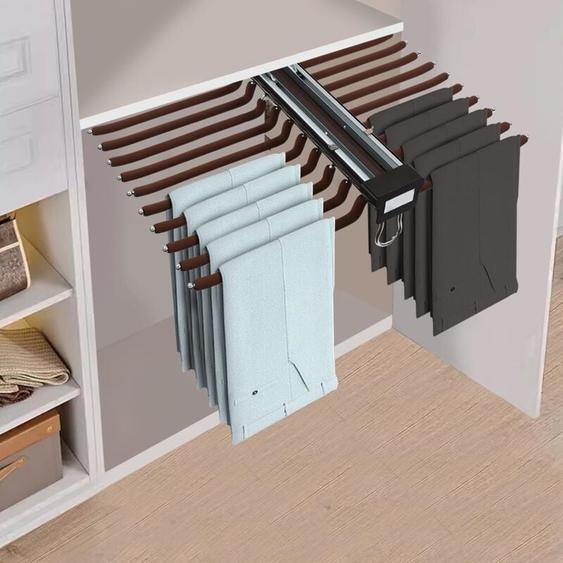 Cintres Porte-Pantalon, Lot de 22 barres de suspension extensibles pour pantalons suspendus pour les armoires, les buanderies, les salles de