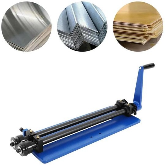 Cintreuse de tôle - Cintreuse manuelle / Machine à border - Portée de 460 mm - Pour tôle dacier jusquà 1,2 mm - 6 jeux de rouleaux - Appareil de table - Bleu
