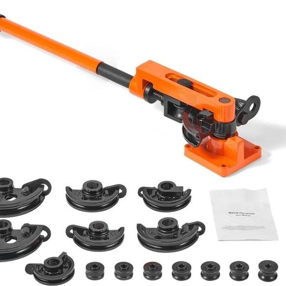 Cintreuse de tubes Ø10-25mm - 7 matrices - Cintreuse manuelle de tubes 0-180° - Cintreuse manuelle de tubes 50-113mm Rayon de courbure Cintreuse de tubes - pour tubes en cuivre, aluminium et inox avec épaisseur de paroi de 0 à 2mm