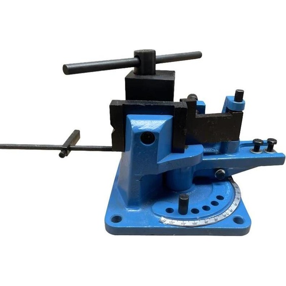 Cintreuse volute/rouleau pour métaux - UB-70 - Manuelle - 0-120° - Epaisseur max. du matériau 15,8 mm - Acier plat 100×10 mm - Rond 15,8 mm - Carré 15 mm - Bleu phosphorescent