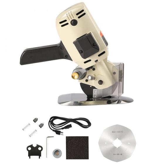 Cisaille à tissu portable 250 W, cisaille à tissu électrique industrielle, taille de lame : 100 mm, épaisseur de coupe maximale : 27 mm, cisaille à tissu en acier allié, idéale pour le tissu, la draperie, etc.