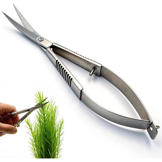 Ciseaux courbes pour aquarium, en acier inoxydable, pour une coupe précise, 1 pièce, idéal pour laquascaping
