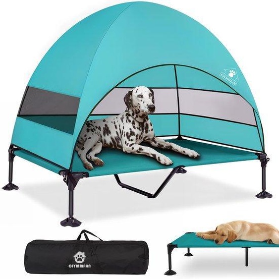 CJYMMFAN Panier pour chien avec auvent pour grands chiens (Aqua, 127 cm L x 81,3 cm l x 108 cm P)