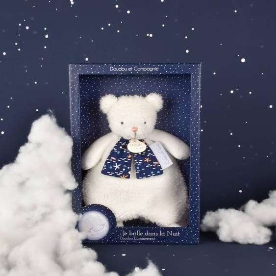 CLAIR DE LUNE - Ours Doudou 26 cm - blanc