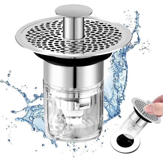 Clapet anti odeur,Bonde Lavabo Universel, Bouchon de Lavabo Pop-Up, Bonde de Lavabo avec crépine Anti-colmatage,Bouchon,34-37mm