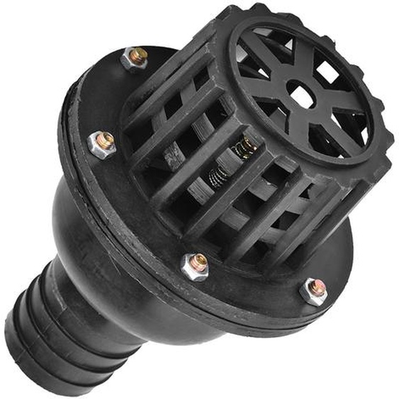 Clapet de pied de pompe à eau, clapet anti-retour plat en PVC noir basse pression pour machines à liquides(1,5 pouce)